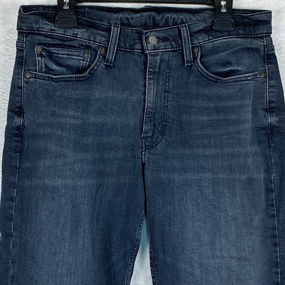 Levis 514 Jeans Men 32x34 (33x33) Slate Blue Whiskered Faded Straight Leg Cowboy - Picture 1 of 13